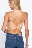 ,.SI-22427 FITTED REMOVABLE BRA CUP TWISTED BACK CAMI: BRN-sepia-133946 / L