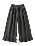 4029 WIDE LINEN PANTS WITH EYELET EMBROIDERY: Orange
