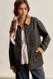 Contrast Collar Utility Barn Jacket LJ0271: Mauve / Contemporary / XL