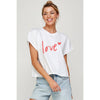 VALENTINE SEASON VINTAGE GRAPHIC CROP TOP: IVORY / M