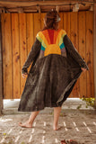 Sun Ray Cardigan, Cotton Earthy Hippie Boho Style Duster: Earthy / XL