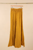 Flared linen trousers 66031 100%LINEN: Moutarde