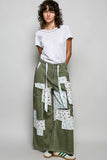 Patchwork Detail Denim Straight Fit Pants: DENIM MULTI / S