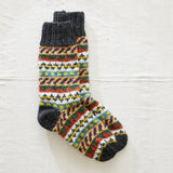 LUGA Unisex Waste Wool House Socks S/M/L: Multi Ocean Blue / UK6-8