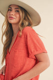 8286DK Zoie V-Neck Short Sleeve Top 5: White / Contemporary / L