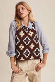 Crochet Granny Square Tassel Tie Vest LSW1006: Rust / M
