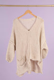 Asymmetric oversized sweater 60681ALPAGA made in Italy: Beige
