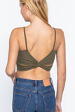,.SI-22427 FITTED REMOVABLE BRA CUP TWISTED BACK CAMI: BRN-sepia-133946 / M