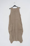 Sleeveless long dress REF. 8466: Khaki