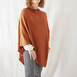 RISI Luxury Merino Cowl Poncho: Burnt Orange