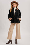 CORDUROY BUTTON DOWN BARN COAT INNER PLAID: CAMEL / L