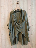 REF 83591 OVERSIZE BLOUSE 100% LINEN: KHAKI