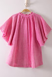 NT12540-Mineral Washed Gauze Blouse Top: WHITE / S-M-L/2-2-2