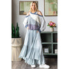 WASHED WIDE LEG RUFFLED HEM PANTS: BLACK / S-M-L-XL(2-2-2-2)