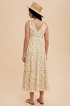 TIERED TIE STRAP MIDI DRESS: GOLDEN POPPY / S