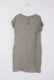Short dress in 100% linen REF.3141: Rust / Unique