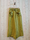 REF 6507 100% LINEN TROUSERS TWO POCKETS: PISTACHIO