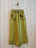 REF 6507 100% LINEN TROUSERS TWO POCKETS: PISTACHIO