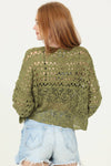 XHS52-ASIS OPEN KNIT V NECK PULLOVER SWEATER: IVORY / M