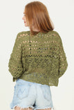 XHS52-ASIS OPEN KNIT V NECK PULLOVER SWEATER: IVORY / M