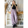 WASHED 3D POCKET SLOUCHY WIDE LEG PANTS: SLATE / S-M-L(2-2-2)