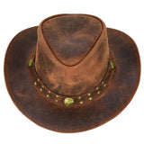 Arizona Leather Hats for Men & Women Cowboy western style: Redish / M