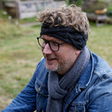 PESHA Cable Knit Wool Lined Earwarmer Headband: Ocean Blue