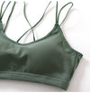Soft Breathable Cotton Padded Bra Bralette crop top: Green / M