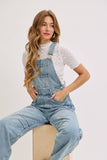 BARREL-LEG DENIM JUMPSUIT : WASHED DENIM / Contemporary / M