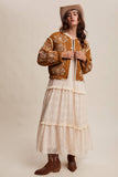 Embroidered Quilted Western Jacket LJ0260: Plum / L