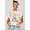LOCALLY GROWN STRAWBERRY VINTAGE  GRAPHIC CROP TOP: IVORY / S
