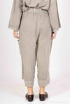 Mid-Length Linen Pants 20570: Khaki