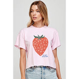 BE YOUR BERRY BEST GRAPHIC CROP TOP: IVORY / M