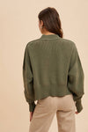 KNITTED MOCKNECK PULLOVER SWEATER: CAMEL / M