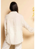 48902 PLAIN LINEN SHIRT: PERSIMMON