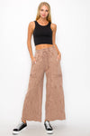 BEST Mineral Wash Wide leg Cropped pants HP5524.: S-M-L / 2-2-2 / Navy