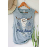 FREE SOUL GRAPHIC TANK TOP: Mineral Mustard / S-M-L-XL(1-2-2-1)