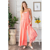 WASHED KEYHOLE BACK DETAILED WIDE LEG ROMPER: DOLPHIN / S-M-L-XL(2-2-2-2)