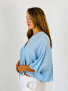 REF 11870 SHORT ELBOW SLEEVE BLOUSE 100% LINEN: BEIGE