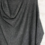 RISI Luxury Merino Cowl Poncho: Charcoal Grey