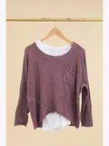 Sweater 25321 double piece cold dye: Beige