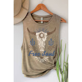 FREE SOUL GRAPHIC TANK TOP: Mineral Mustard / S-M-L-XL(1-2-2-1)