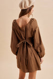 COTTON EMBROIDERED MINI DRESS: CEDAR / S