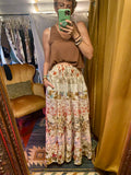 Cotton patchwork maxi skirt