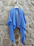 REF 5283 SHORT CARDIGAN 100% LINEN: Beige