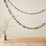 TARUTSHA Boho Felt Ball Pompom Garlands 200cm: 2.5cm / Cream