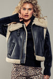 Sherpa Lined Cropped Biker Western Statement Vest: CAMEL / S-2/M-2/L-2