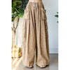 WASHED 3D POCKET SLOUCHY WIDE LEG PANTS: SLATE / S-M-L(2-2-2)