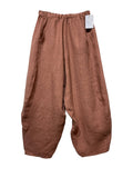 8414 LINEN PANTS WITH POCKETS, OVERSIZED FIT, BEST SELLER: ROUILLE