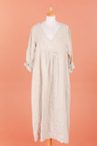 3382C PREMIUM LINEN LONG DRESS: WHITE